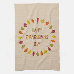 Thanksgiving Oak Leaves Kitchen Towel
