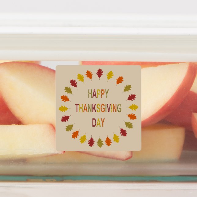 Thanksgiving Oak Leaves Labels (Affixed)