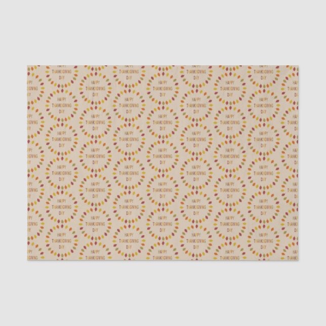 Thanksgiving Oak Leaves Patterned Tissue Paper (Front)