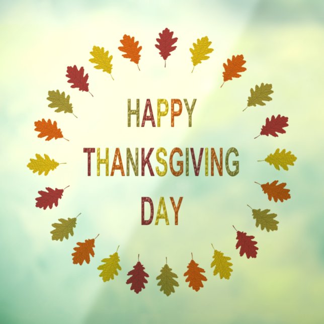 Thanksgiving Oak Leaves Shaped Window Cling (Sheet 3)