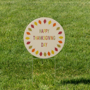 Thanksgiving Oak Leaves Sign