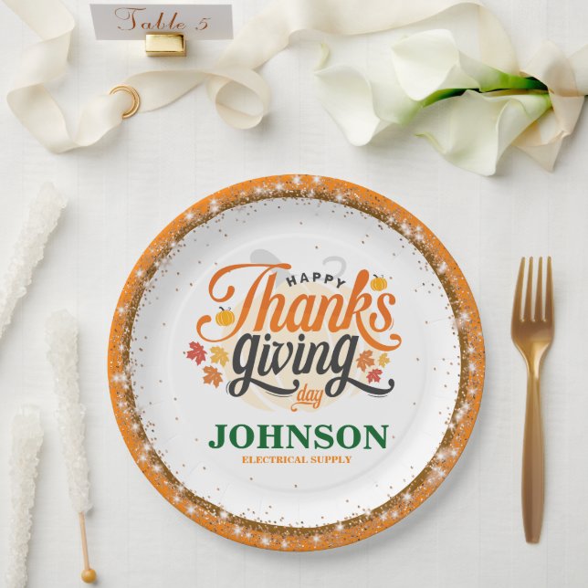 Thanksgiving Office Party Paper Plates (Wedding)