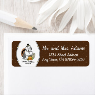 Thanksgiving Old English Sheepdog (Gray 1) Fun Label