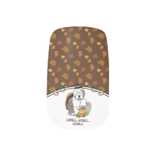 Thanksgiving Old English Sheepdog (Gray 1) Fun Minx Nail Art
