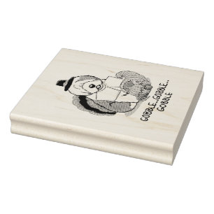 Thanksgiving Old English Sheepdog (Gray 1) Fun Rubber Stamp