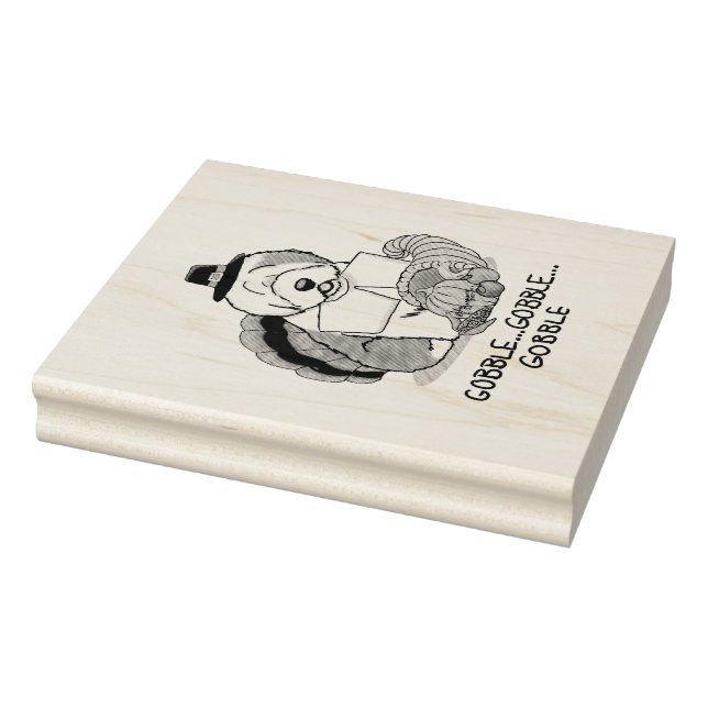 Thanksgiving Old English Sheepdog (Gray 1) Fun Rubber Stamp (Stamp)