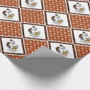 Thanksgiving Old English Sheepdog (Gray 1) Fun Wrapping Paper