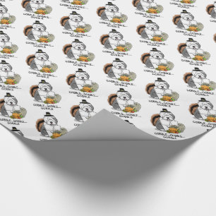Thanksgiving Old English Sheepdog (Gray 1) Fun Wrapping Paper