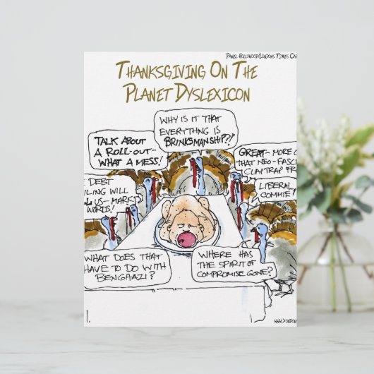 Thanksgiving On Dyslexicon Funny (Standing Front)