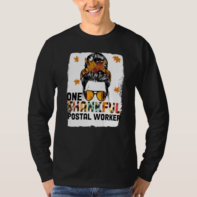 Thanksgiving One Thankful Postal Worker   T-Shirt (Front)