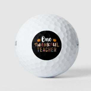 Thanksgiving One Thankful Teacher Leopard Fall Gro Golf Balls