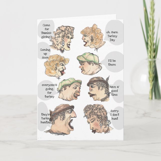 Thanksgiving or Turkey Day Rumor Chain Card (Front)