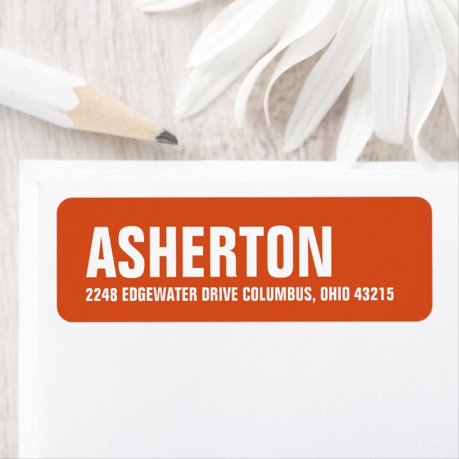 Thanksgiving orange modern return address label (Insitu)