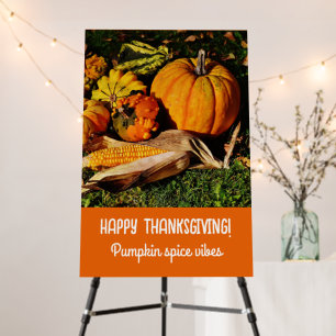 Thanksgiving orange pumpkin wish custom Foam Board