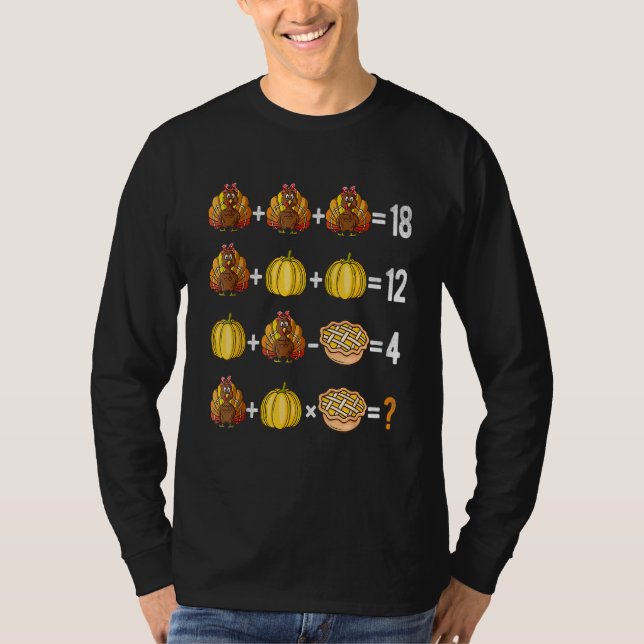 Thanksgiving Order Of Operations Quiz Math Teacher T-Shirt (Front)