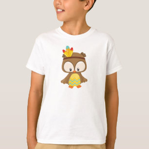Thanksgiving Owl, Brown Owl, Cute Owl, Feathers T-Shirt