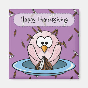 Thanksgiving owl magnet