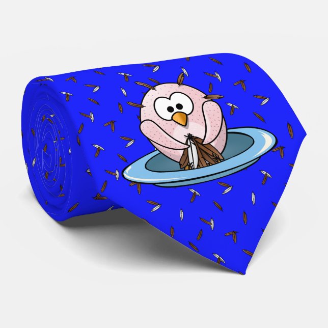 Thanksgiving owl neck tie (Rolled)