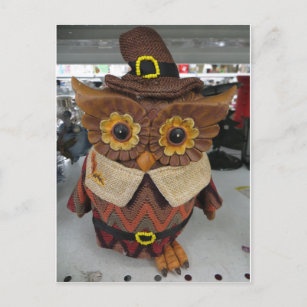 Thanksgiving Owl Postcard