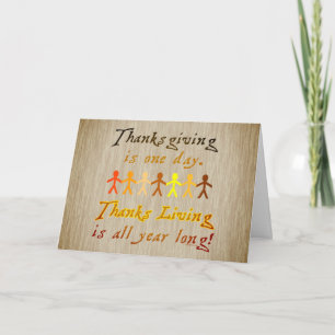 Thanksgiving Paper Cutouts Cute Saying Holiday Card