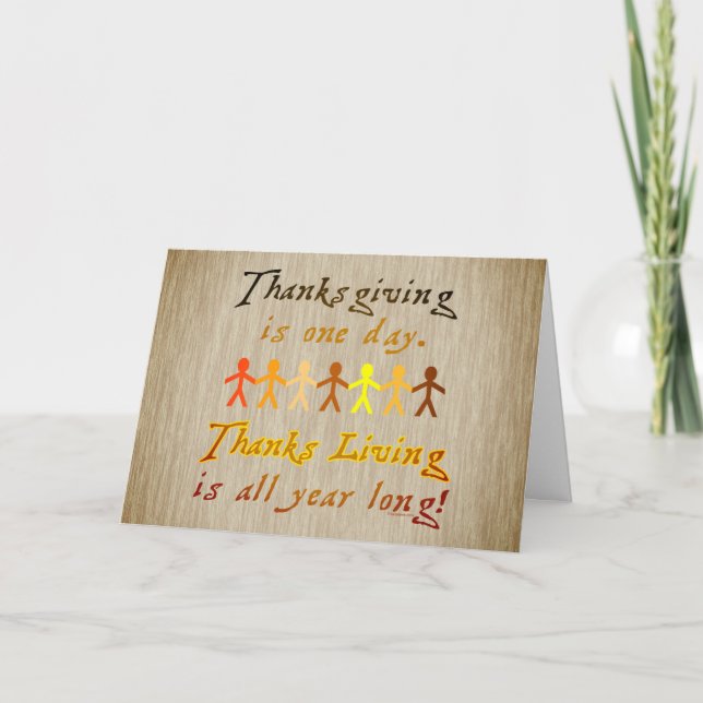 Thanksgiving Paper Cutouts Cute Saying Holiday Card (Front)