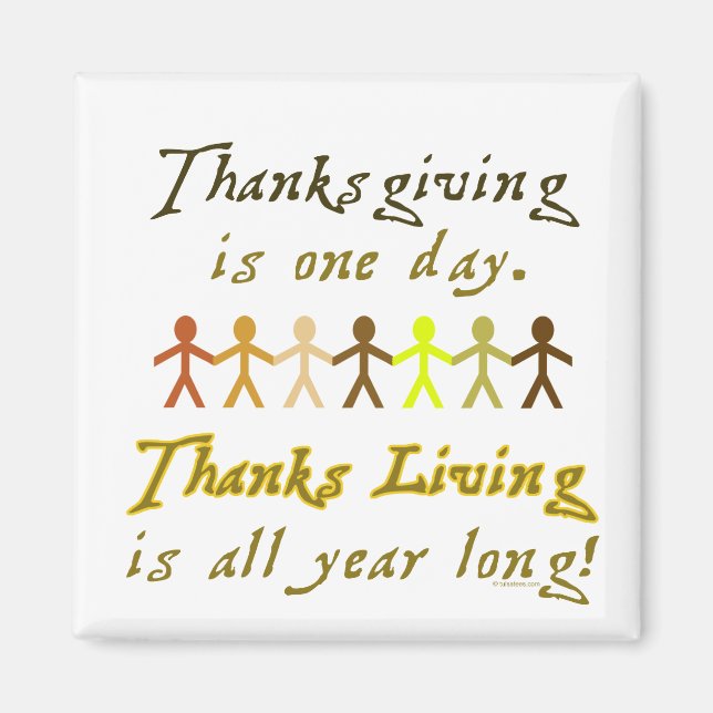 Thanksgiving Paper Cutouts Cute Saying Magnet (Front)