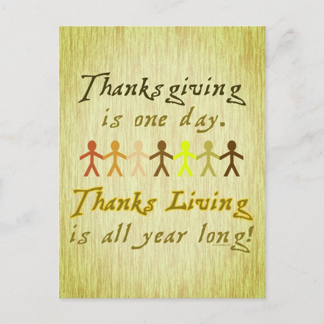 Thanksgiving Paper Cutouts Cute Saying Postcard (Front)