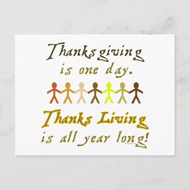 Thanksgiving Paper Cutouts Cute Saying Postcard (Front)