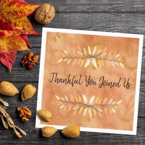 Thanksgiving Party Autumn Color Leaf Borders Napkins