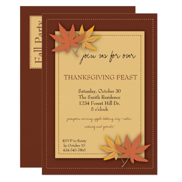 Thanksgiving Party Invitation