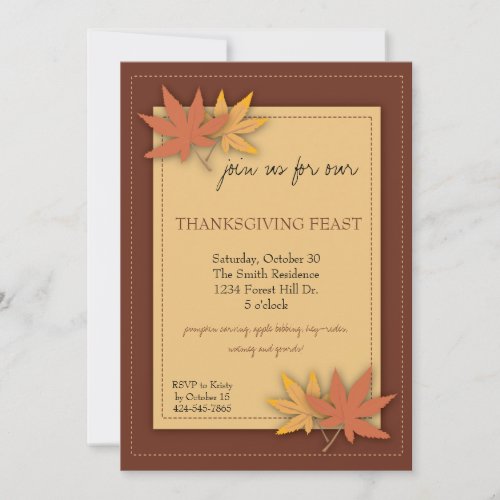 Thanksgiving Party Invitation
