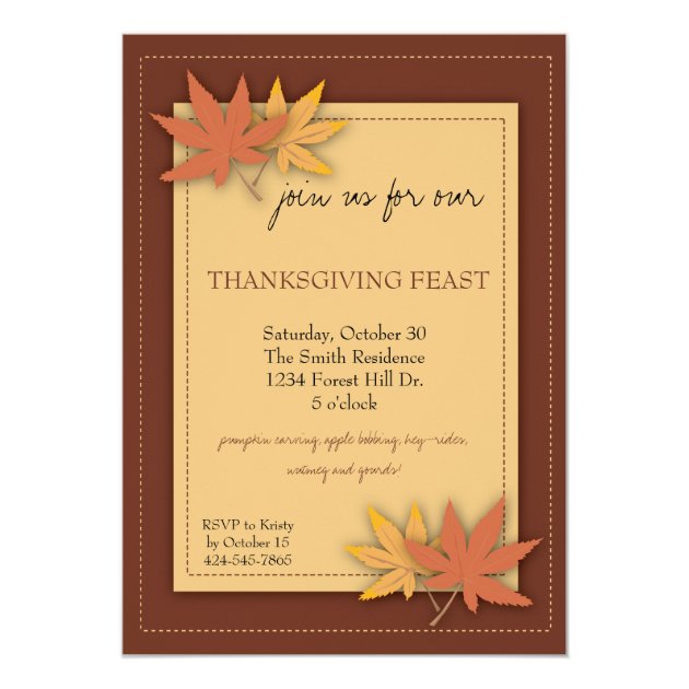 Thanksgiving Party Invitation
