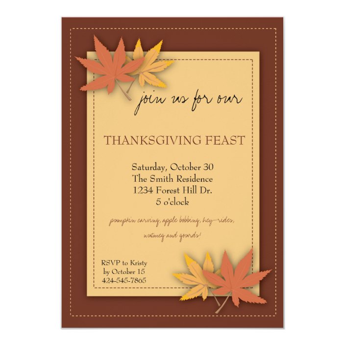 Thanksgiving Party Invitation | Zazzle.com