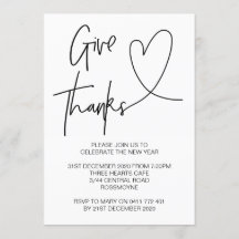 Thanksgiving Party Invitation Give Thanks Invite