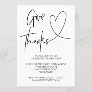 Thanksgiving Party Invitation Give Thanks Invite
