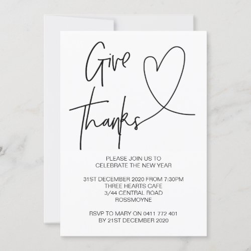 Thanksgiving Party Invitation Give Thanks Invite