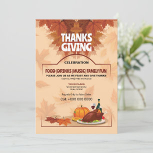 Thanksgiving Party Invitation Template