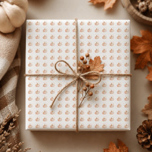 Thanksgiving – Pastel Pumpkin Fall Design Wrapping Paper