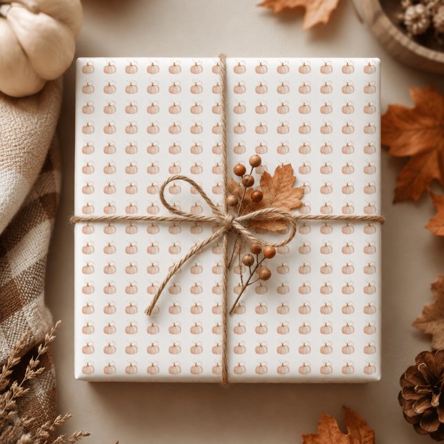 Thanksgiving – Pastel Pumpkin Fall Design Wrapping Paper (Creator Uploaded)
