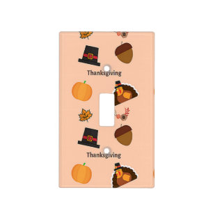 Thanksgiving pattern on pink light switch cover