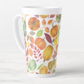 Thanksgiving pattern – pumpkins and leaves latte mug (Left Angle)