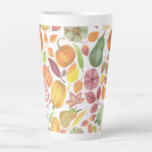 Thanksgiving pattern – pumpkins and leaves latte mug (Front)