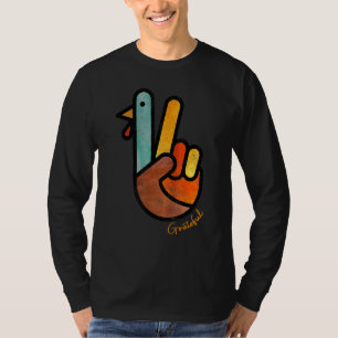Thanksgiving Peace Love Turkey Grateful Turkey Han T-Shirt