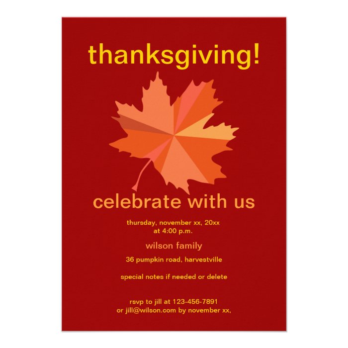 Thanksgiving Personalized Invitation