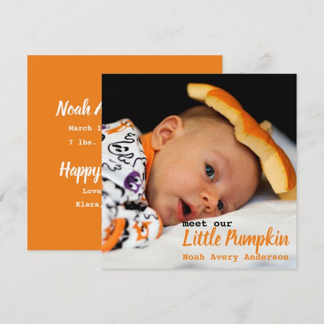 Thanksgiving Photo Birth Announcement (Front/Back)