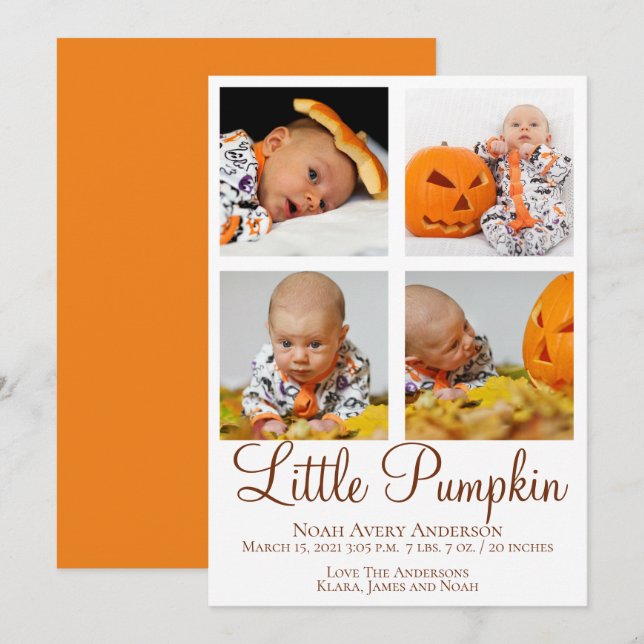 Thanksgiving Photo Birth Announcement (Front/Back)