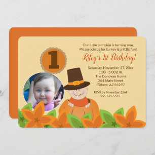 Thanksgiving Photo Birthday Template Any Age