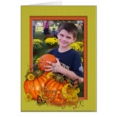 Thanksgiving photo card with pumpkins (Front)