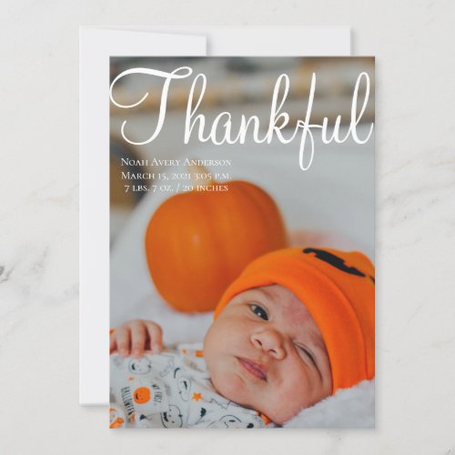 Thanksgiving Photo Collage Birth Announcement