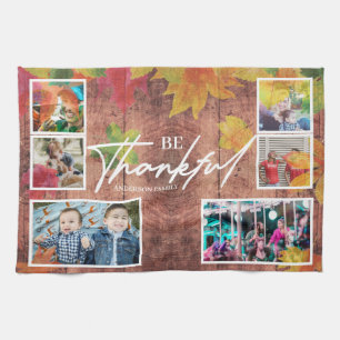 Thanksgiving Photo Collage Kitchen Towel
